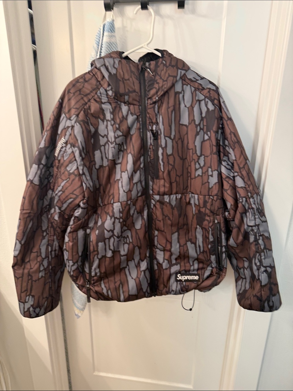 Supreme (2025) Brown & Gray Camouflage Puffer Jacket